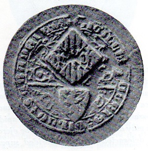 Segell de la Curia de Sabadell atorgat per la reina Elionor (1366).