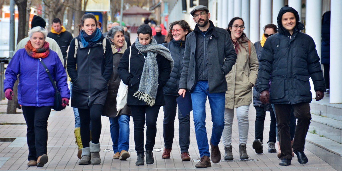 Foto portada: Serracant i altres membres de la Crida a l'anar a declarar com a investigat per l'1-O el gener de 2019. Autor: David B.
