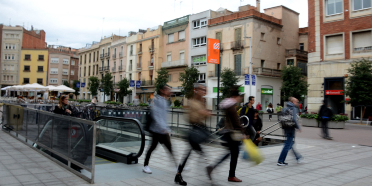 Accés a l'estació dels FGC Sabadell Plaça Major. Autor: cedida.