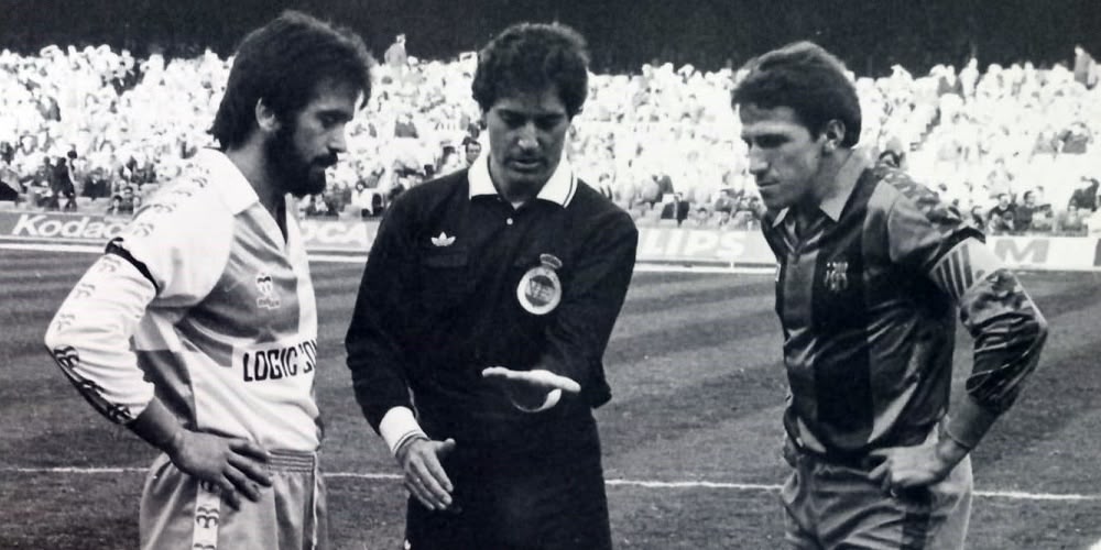 Lino Gutiérrez i Víctor Muñoz, al Camp Nou. Foto: cedida.