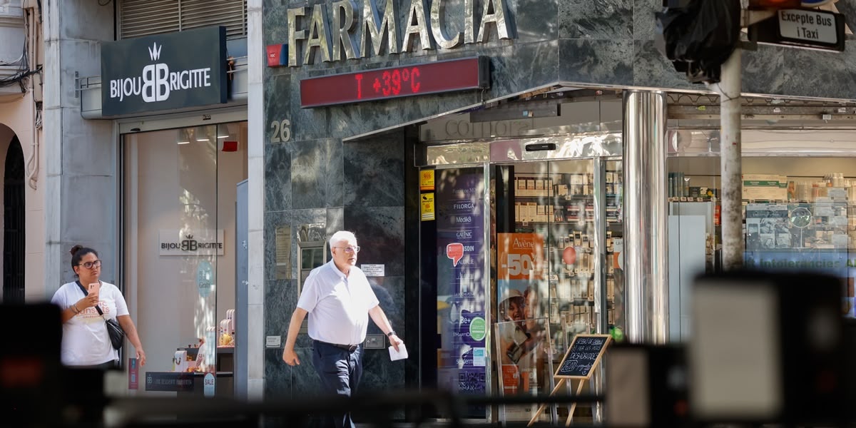 Un termòmetre durant l'episodi de calor del 18 de juliol de 2023. Autor: David Jiménez.