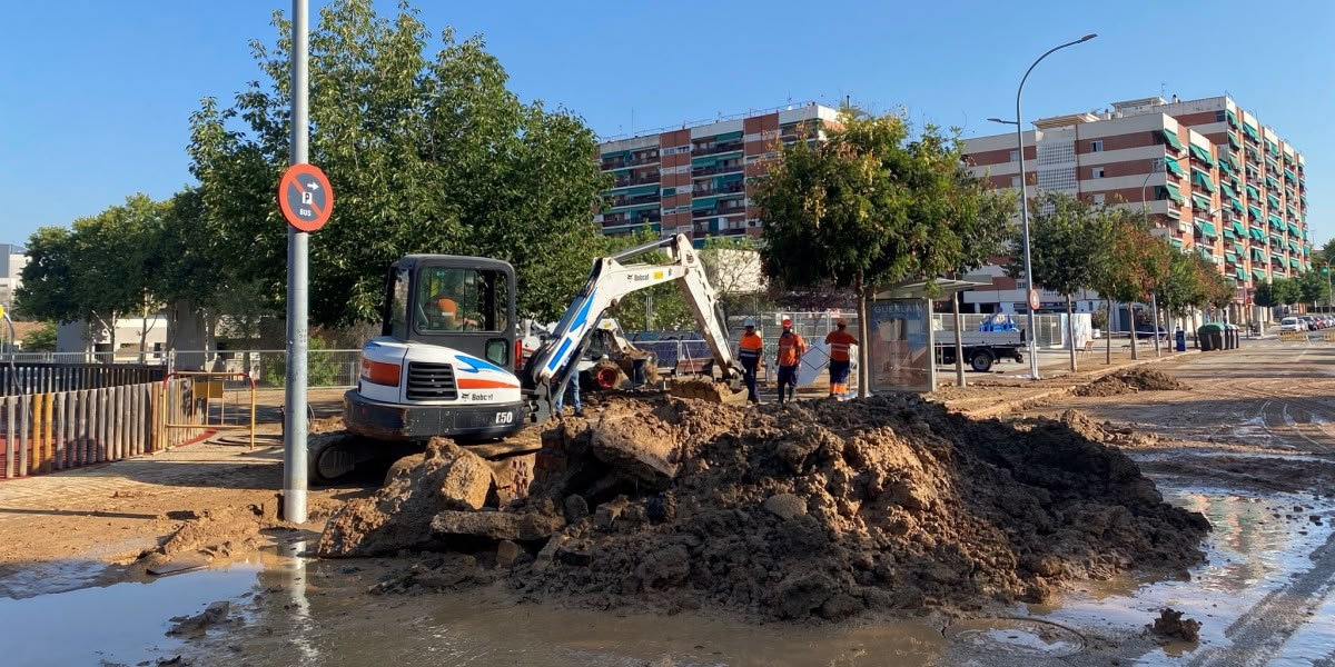 Carrer afectat per l'avaria a la canonada de Can Llong. Autor: cedida.