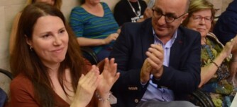 Eva Abellan i Josep Escartín, l'any 2018, quan Abellan va ser escollida Síndica. Autor: J.d.A