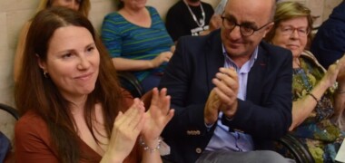 Eva Abellan i Josep Escartín, l'any 2018, quan Abellan va ser escollida Síndica. Autor: J.d.A
