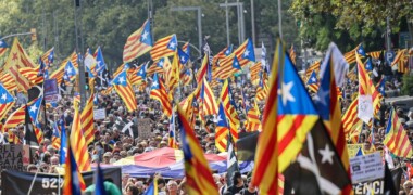 Un moment de la manifestació de la Diada de 2022 a Barcelona. Font: ACN