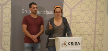 Anna Lara i Oriol Rifer, a la roda de premsa. Autor: Jordi M.