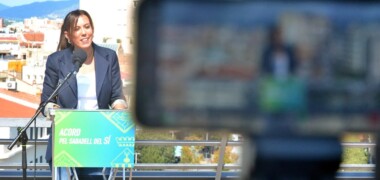 Foto portada: l'alcaldessa de Sabadell, Marta Farrés, presentant l'acord amb Junts, el passat dimecres. Autor: J.d.A.
