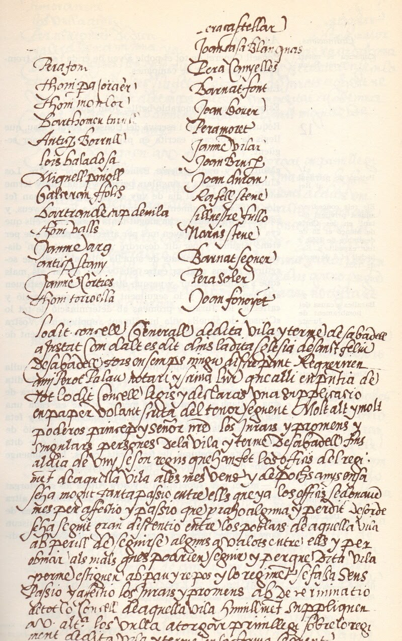 Acta de la Constitució dels Jurats de la Vila de Sabadell (1551)