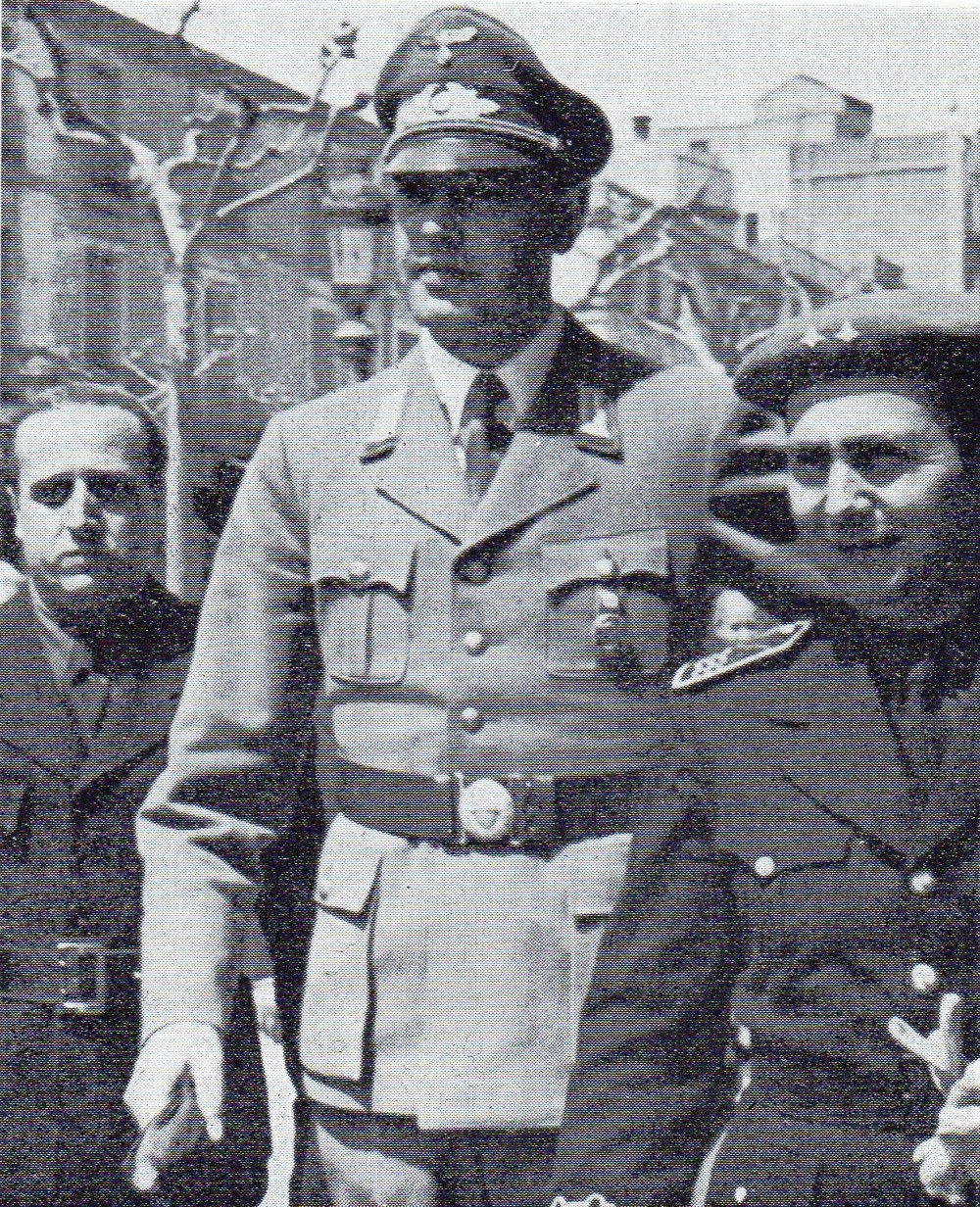 Marcet, Hans Thomsen,i Correa Véglison en la visita del cap del Partit Nazi a Sabadell (14 abril 1941)
