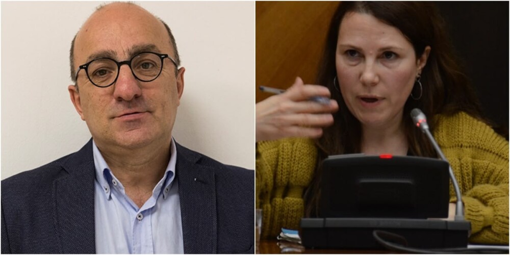 Foto portada: el primer Síndic, Josep Escartín, i la seva successora, Eva Abellan.