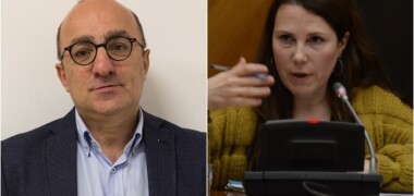Foto portada: el primer Síndic, Josep Escartín, i la seva successora, Eva Abellan.