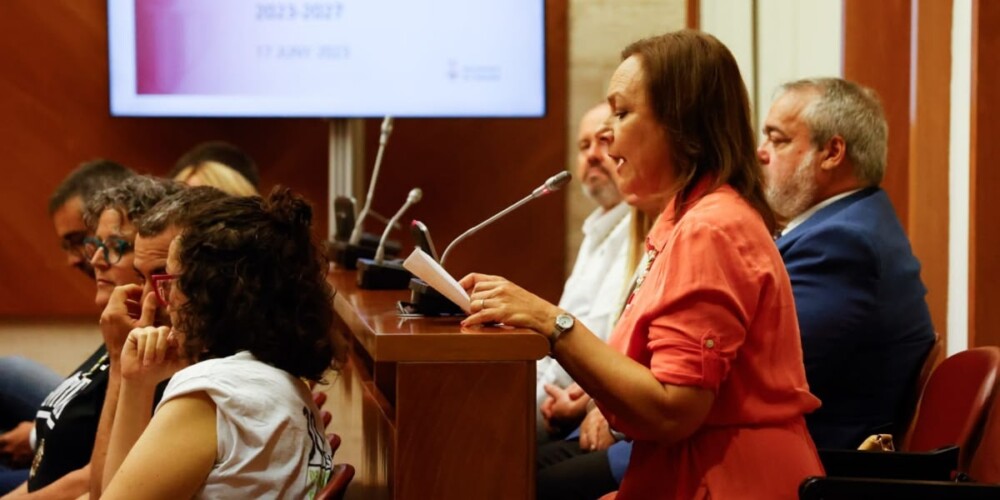 Cuca Santos, durant el ple de constitució. Autor: David Jiménez.
