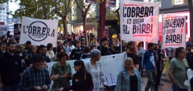 Manifestació a favor de la continuïtat del CSA L'Obrera, el 8 d'octubre de 2022. Autor: J.d.A.