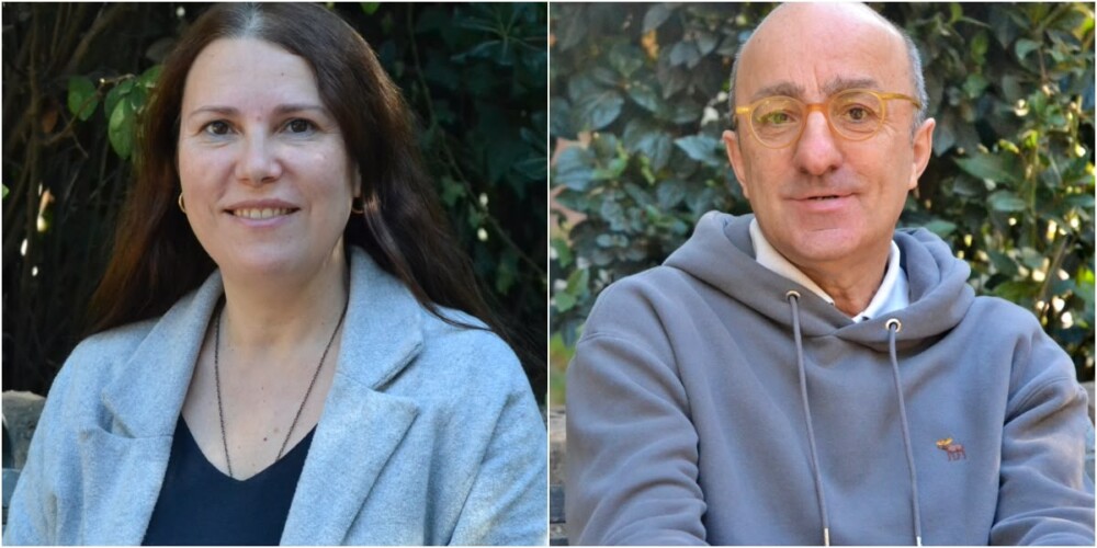 Foto portada: Eva Abellan i Josep Escartín, aquest dilluns. Autor: J.d.A.