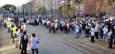 Protesta de les famílies de l'escola Andreu Castells, el 26 de gener de 2024. Autor: J.d.A.