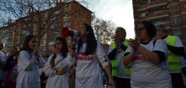 Foto portada: protesta de les famílies de l'escola Andreu Castells, el 26 de gener de 2024. Autor: J.d.A.