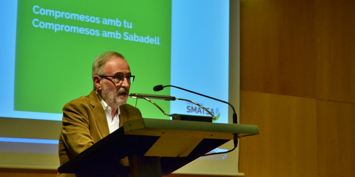 Foto portada: el president de l'Obra Social SMATSA, Ramón Burgués, presentant-la, al novembre de 2022. Autor: J.d.A.