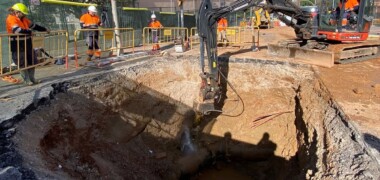 Operaris d'Aigues Sabadell reparant l'avaria. Autor: cedida.