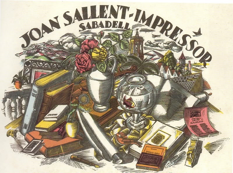 Natura morta amb paisatge..Joan Sallent impressor (1926)