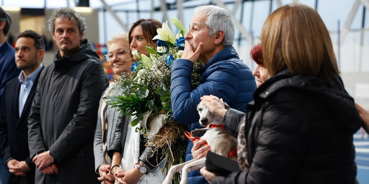 Homenatge a Carme Valero i acte per donar a conèixer el nou nom de la Pista Coberta, dedicat a l'atleta. Autora: David Jiménez.