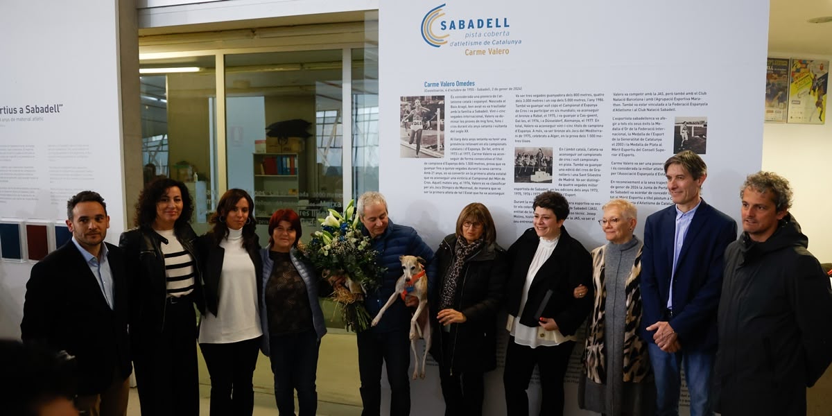 Homenatge a Carme Valero i acte per donar a conèixer el nou nom de la Pista Coberta, dedicat a l'atleta. Autora: David Jiménez.