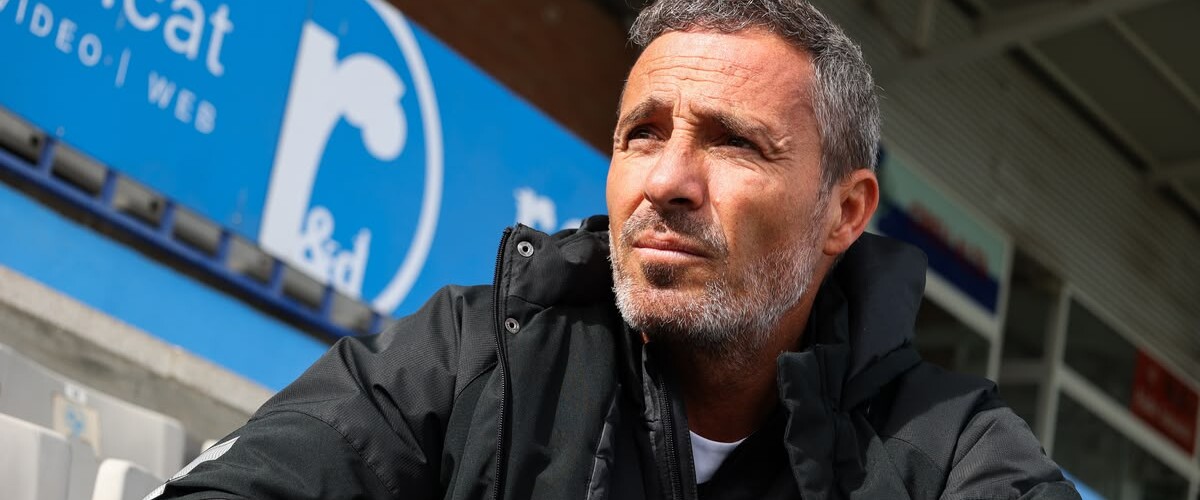 Óscar Cano, entrenador del CE Sabadell, durant l'entrevista. Autora: Alba Garcia