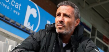 Óscar Cano, entrenador del CE Sabadell, durant l'entrevista. Autora: Alba Garcia