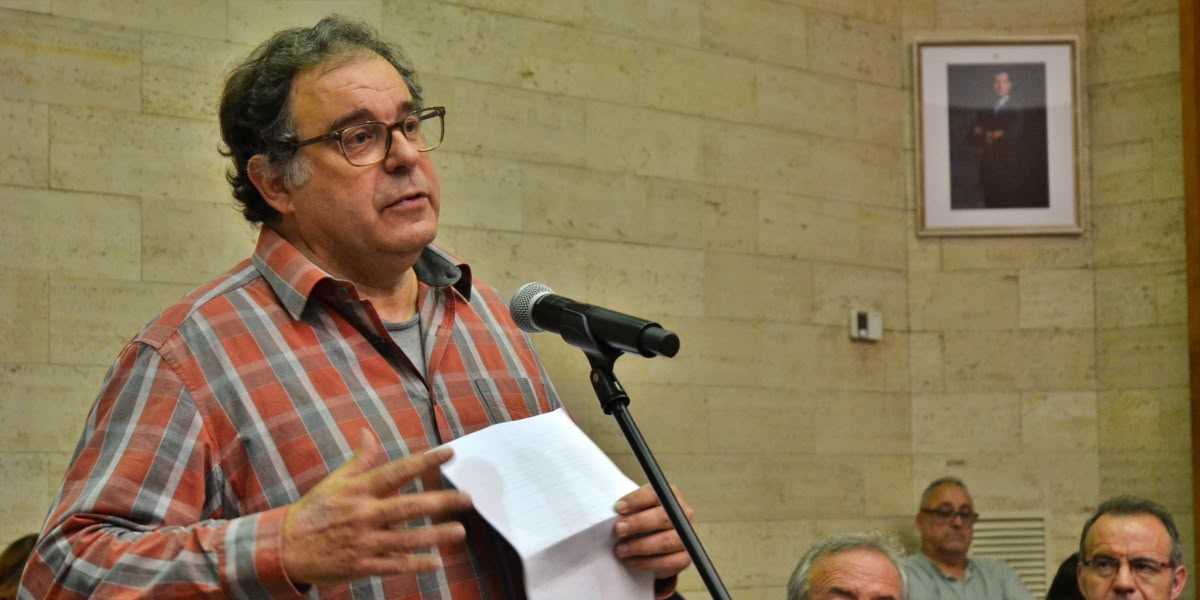El sindicalista Jordi Setó, durant la seva intervenció. Autor: J.d.A.