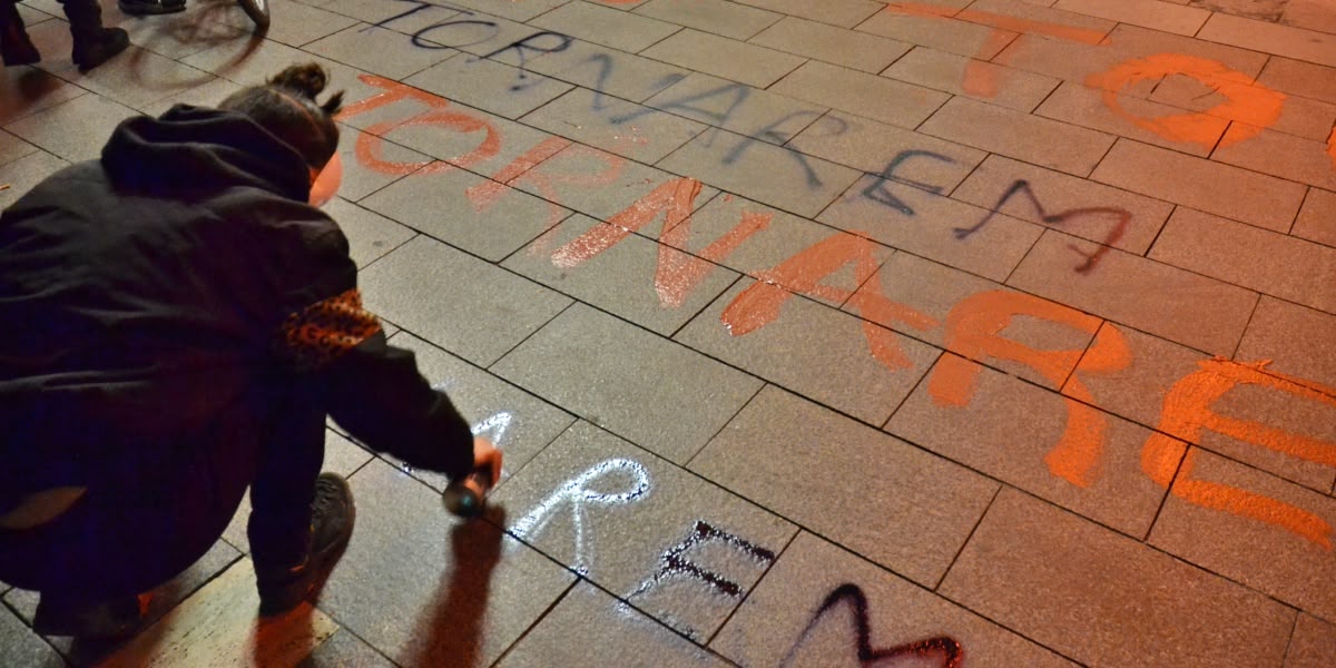 Pintades de Tornarem a la plaça Sant Roc. Autor: J.d.A