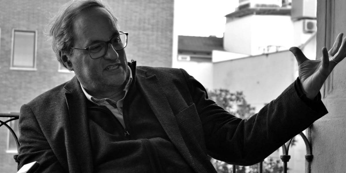 L'expresident de la Generalitat, Quim Torra, sent entrevista per iSabadell el 14 de març de 2024. Autor: J.d.A.