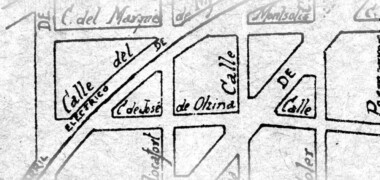 Mapa amb el carrer d'Olzina. Autor: cedida
