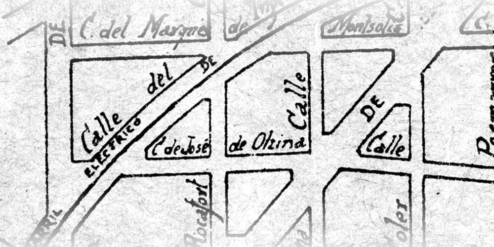 Mapa amb el carrer d'Olzina. Autor: cedida