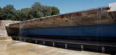 Sequera: el llac del Parc Catalunya, buit per les restriccions.