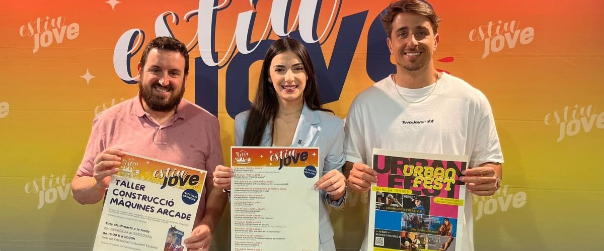 Sergi Asensio, Sílvia García i Adrià Hijós, durant la presentació del programa Estiu Jove. Autor: Jordi M