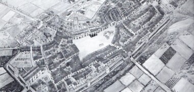 Reconstrucció ideal de vila emmurallada al segle XV segons les dades històriques i arqueològiques.