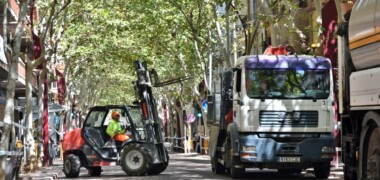 Feines d'asfaltatge a la Rambla, el 30 de juliol. Autor: J.d.A.