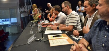 Acacio (Vox) dirigint-se al públic, abans de l'acte. Autor: J.d.A.