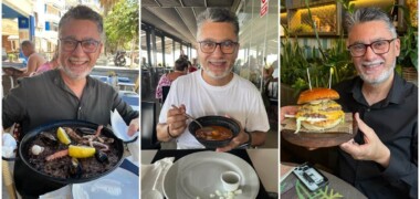 Foto portada: el periodista Juan Reyes, en tres imatges en clau 'foodie'. Autor: cedides.