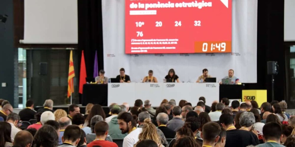 Un moment de l'Assemblea Nacional de la CUP a Fira Sabadell. Autor: ACN