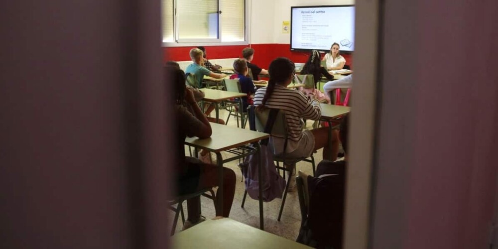 Inici de curs a l'institut Terres de Ponent de Mollerusa, aquest dilluns 9 de setembre de 2024, dia de Festa Major a Sabadell. Autor: ACN.