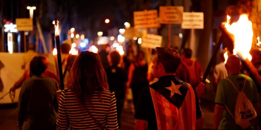 Marxa de torxes convocada per l'ANC la vigília de la Diada. Autor: David Jiménez