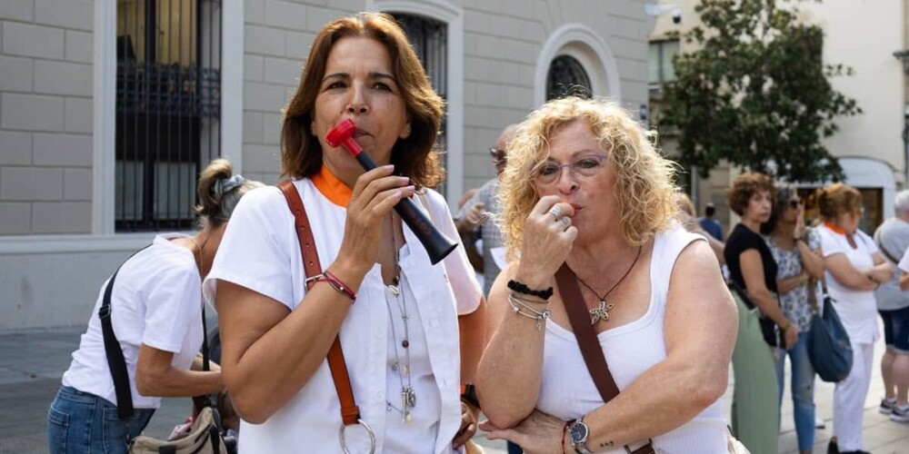 Protesta de treballadores de la neteja dels equipaments municipals. Autora: Alba Garcia.
