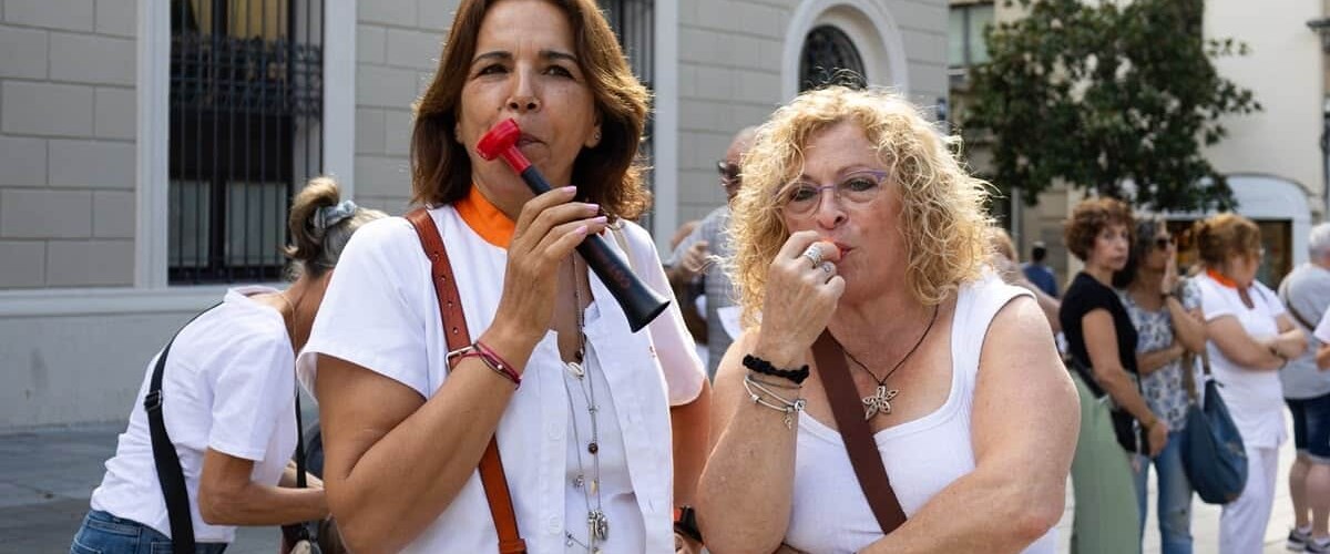 Protesta de treballadores de la neteja dels equipaments municipals. Autora: Alba Garcia.