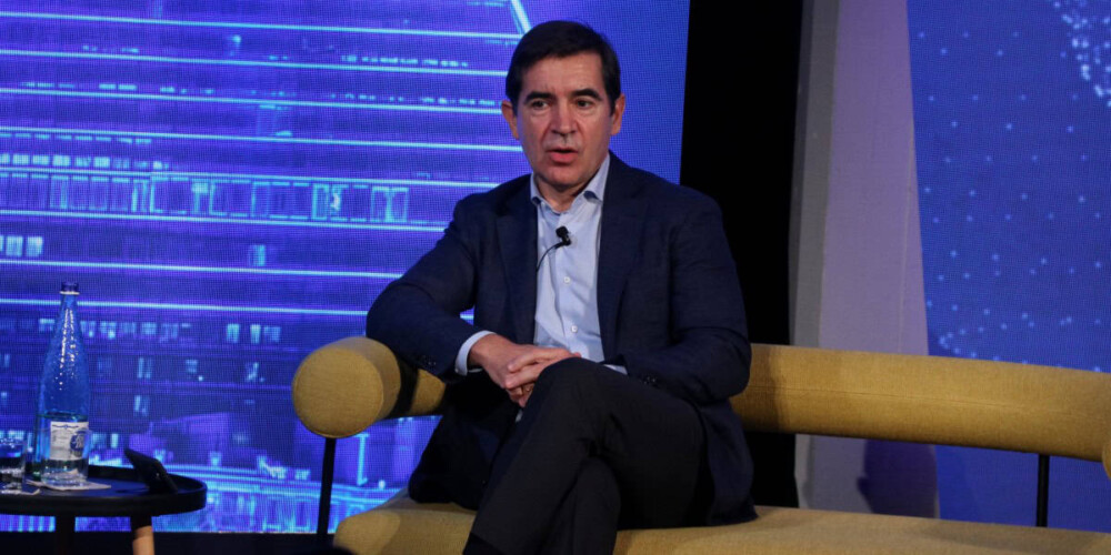 El president del BBVA, Carlos Torres, en un acte de la Fundació Joan Miró. ACN