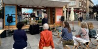 Carpa de la biennal Manifesta, al Passeig de la plaça Major. Autor: cedida.