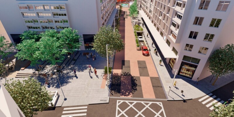 La sortida de l'àparcament, pel Passeig Manresa, amb la tanca reduïda. Autor: Ajuntament. 
