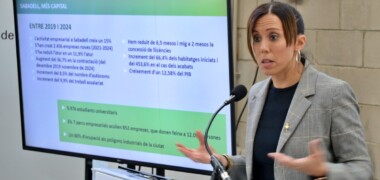 Foto portada: l'alcaldessa de Sabadell, Marta Farrés, aquest matí, al Vapor Llonch. Autor: J.d.A.