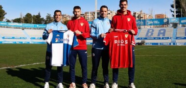 Foto de portada: Martínez, Pérez, Cortés i Perera, en la prèvia del derbi lliguer. Autora: Dihör