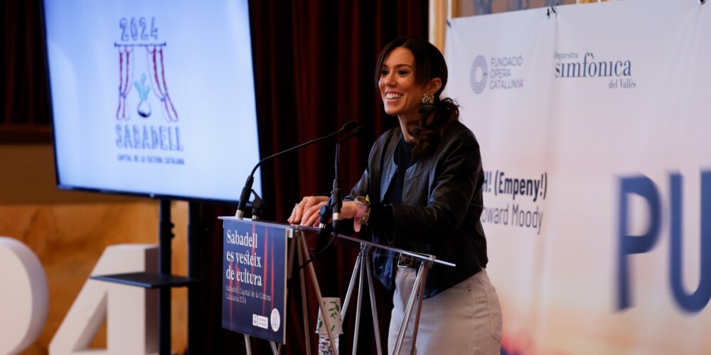 Marta Farrés, en la roda de premsa de balanç de la capitalitat de la cultura. Autor: David Jiménez.
