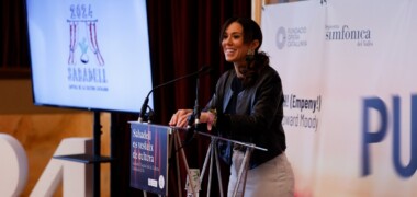Marta Farrés, en la roda de premsa de balanç de la capitalitat de la cultura. Autor: David Jiménez.